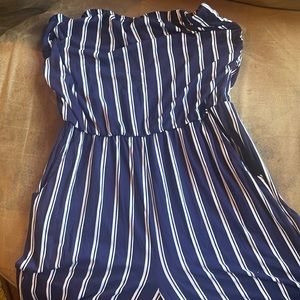 Blue and white romper !!